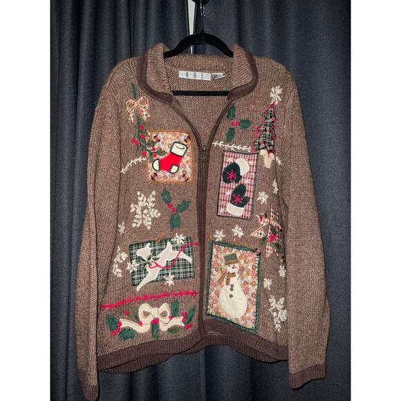 Ugly Christmas Sweater Xmas Cardigan Size XL - Picture 1 of 3